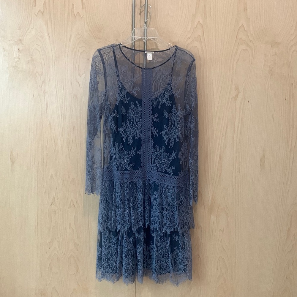 Sundance slip dress with lace cover. Size Med.